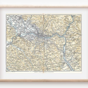 1964 Florence Italy Vintage Map