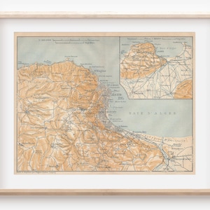 1911 Algiers Algeria Antique Map