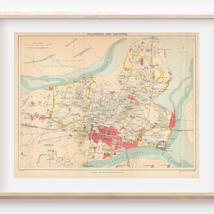 1911 Allahabad India Antique Map