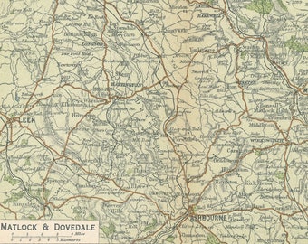 1924 Matlock & Dovedale United Kingdom Antique map