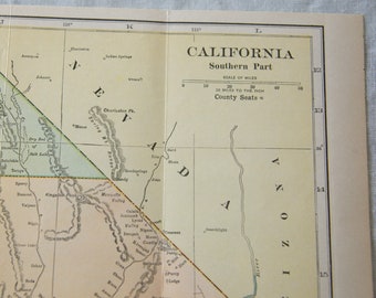 1925 Southern California Antique Map