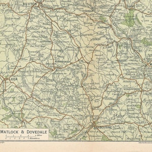 1924 Matlock & Dovedale United Kingdom Antique map