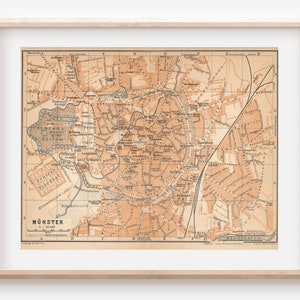 1910 Munster Germany Antique Map