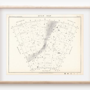 1892 Sternenkarte, antiker Astronomie-Druck