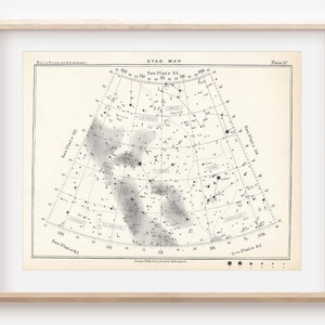 1892 Sternenkarte, Draco, Cygnus, Lyra, antiker Astronomie Druck