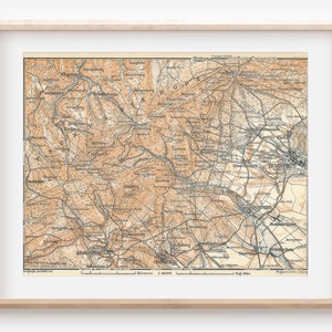 1926 Homburg Germany Antique Map