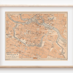 1910 Wroclaw Poland (formerly Breslau Germany) Antique Map