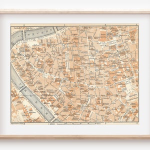 1928 Rome Italy Antique Street Map
