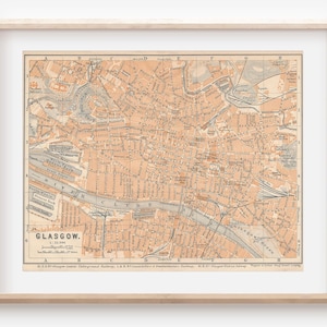 1906 Glasgow Schottland Antike Karte