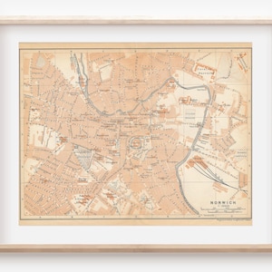 1910 Norwich Vereinigtes Königreich Antike Karte
