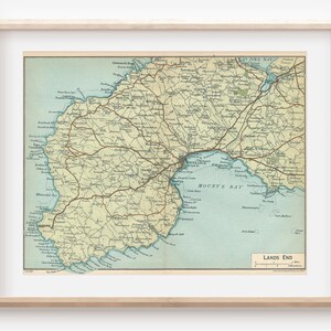 1924 Lands End Vereinigtes Königreich Antike Karte
