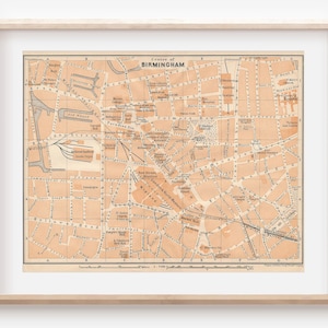 1906 Birmingham Vereinigtes Königreich Antike Karte