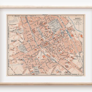 Mapa antigo de Nancy França de 1923