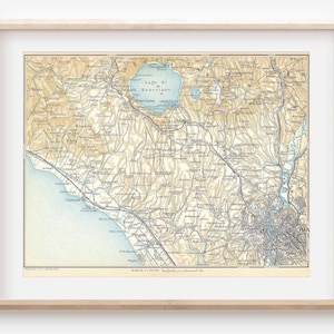 1965 Rome Italy Vintage Map