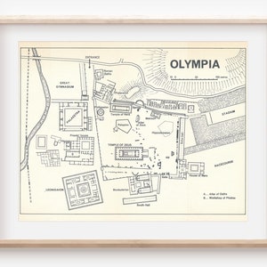 1967 Olympia Griechenland Vintage Landkarte