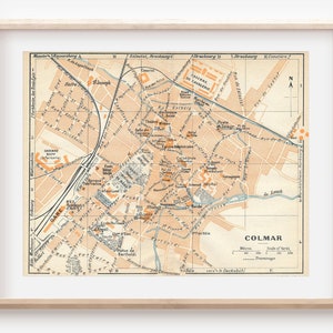 Mapa antigo de Colmar França de 1930