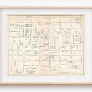 1940 Mexico City Mexico Antique Map