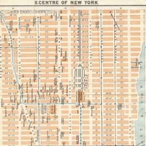 1909 New York City, Manhattan Antique Map