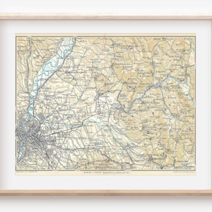 1965 Rome Italy Vintage Map