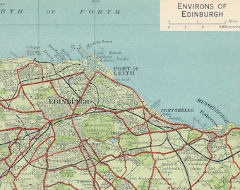 1959 Edinburgh Scotland Antique map