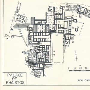 1967 Phaistos Griechenland Vintage Karte