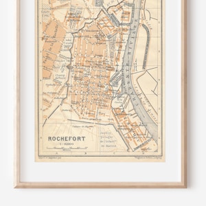 Mapa antigo de Rochefort França de 1914