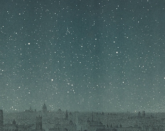 1877 Star Chart Paris Antique Astronomy Print