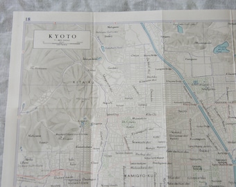 1940s Kyoto Japan Vintage Map, DIGITAL DOWNLOAD, 16x20 - Etsy