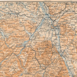 1903 Salzburg Austria Area Antique Map