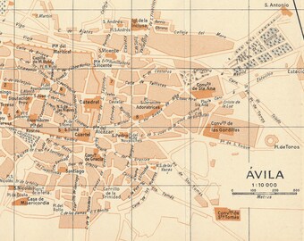 Avila Spain Map Art - Etsy