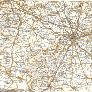 1969 Padua Italy Environs Vintage Map