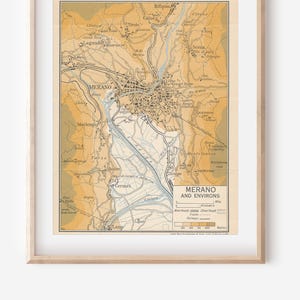 1960 Merano Italy Vintage Map