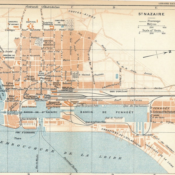 St Nazaire France Map Etsy
