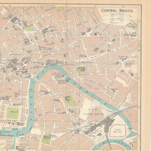 Bristol Vereinigtes Königreich Antike Landkarte 1930