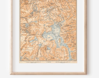 1904 Yellowstone National Park Antique Map