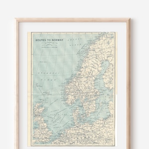 1929 Norway Antique Map