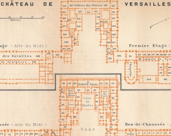 1960 Versailles Paris France Vintage Map Etsy