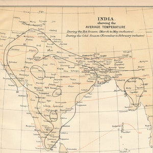 1924 India Antique Map