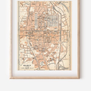 Mapa antigo de Nancy França de 1909