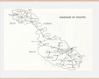 1967 Malta Vintage Map