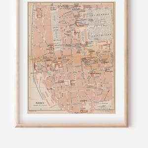 Mapa antigo de Nancy França de 1923