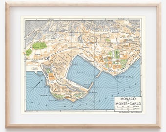 1966 Monaco & Monte Carlo Vintage Map