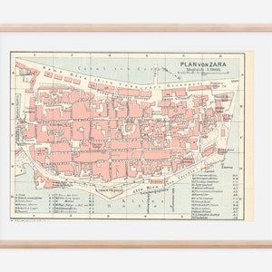 1913 Zadar Croatia Antique Map