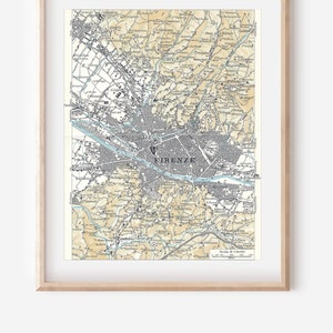 1974 Florence Italy Vintage Map