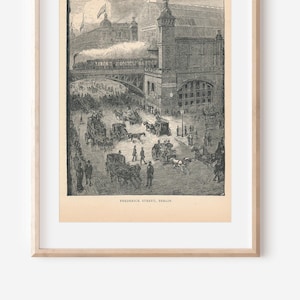 1885 Berlin Germany Frederick Street Antique Print