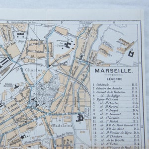 1923 Marseille Frankreich Antike Karte