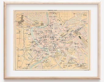 1894年 ローマ イタリア アンティーク地図