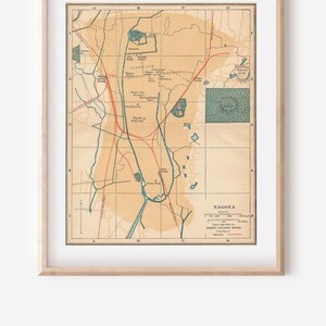 1920 Nagoya Japan Antique Map