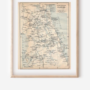 1904 Northern Florida From Jacksonville to Tampa Antique Map