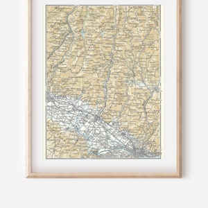 1959 Florence Italy Environs Vintage Map